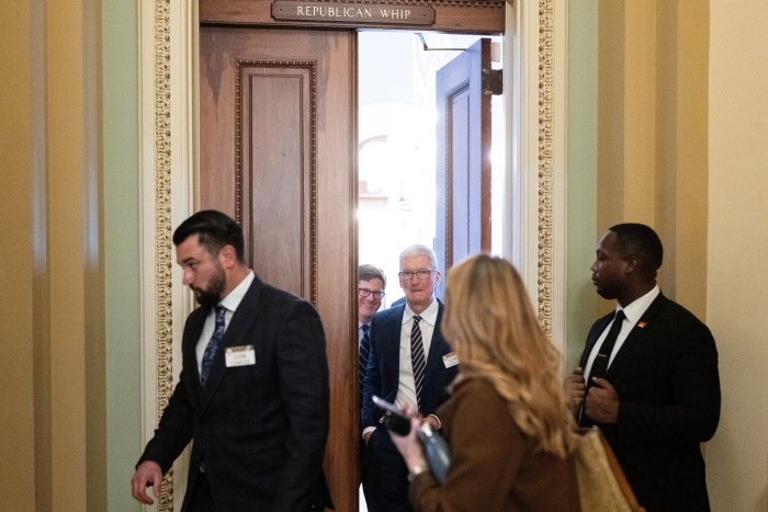 Tim Cook at Capitol Hill last month, when he met privately with senior lawmakers
