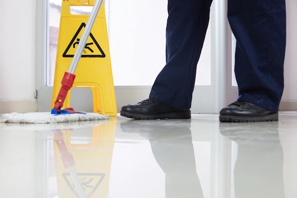 janitor cleaning floor